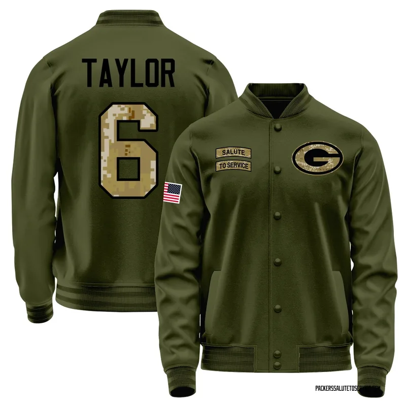 Youth Tyrod Taylor Green Bay Packers Olive Salute to Service Sideline Performance Jacket