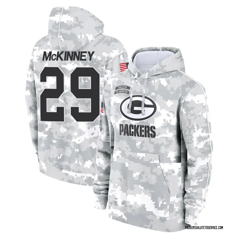 Youth Xavier McKinney Green Bay Packers Camo Arctic 2024 Salute to Service Club Fleece Pullover Hoodie