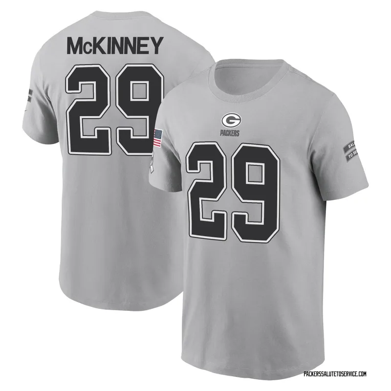 Youth Xavier McKinney Green Bay Packers Gray 2024 Salute to Service Name & Number T-Shirt