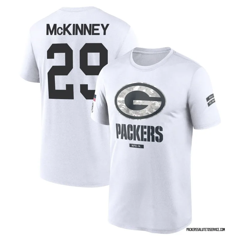 Youth Xavier McKinney Green Bay Packers Legend White 2024 Salute to Service Performance T-Shirt