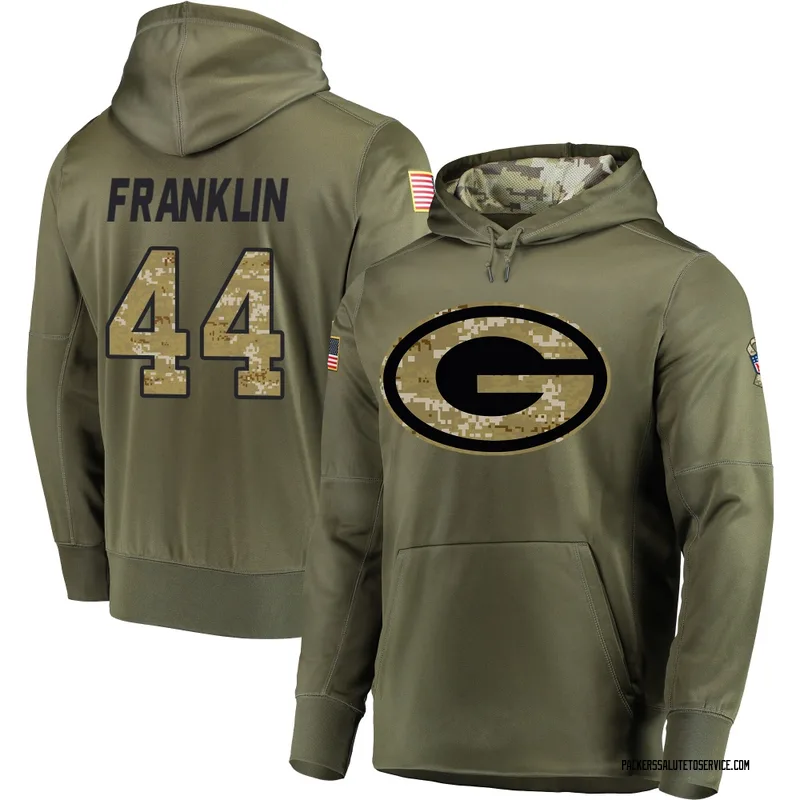 Youth Zaire Franklin Green Bay Packers Olive Salute to Service Pullover Hoodie